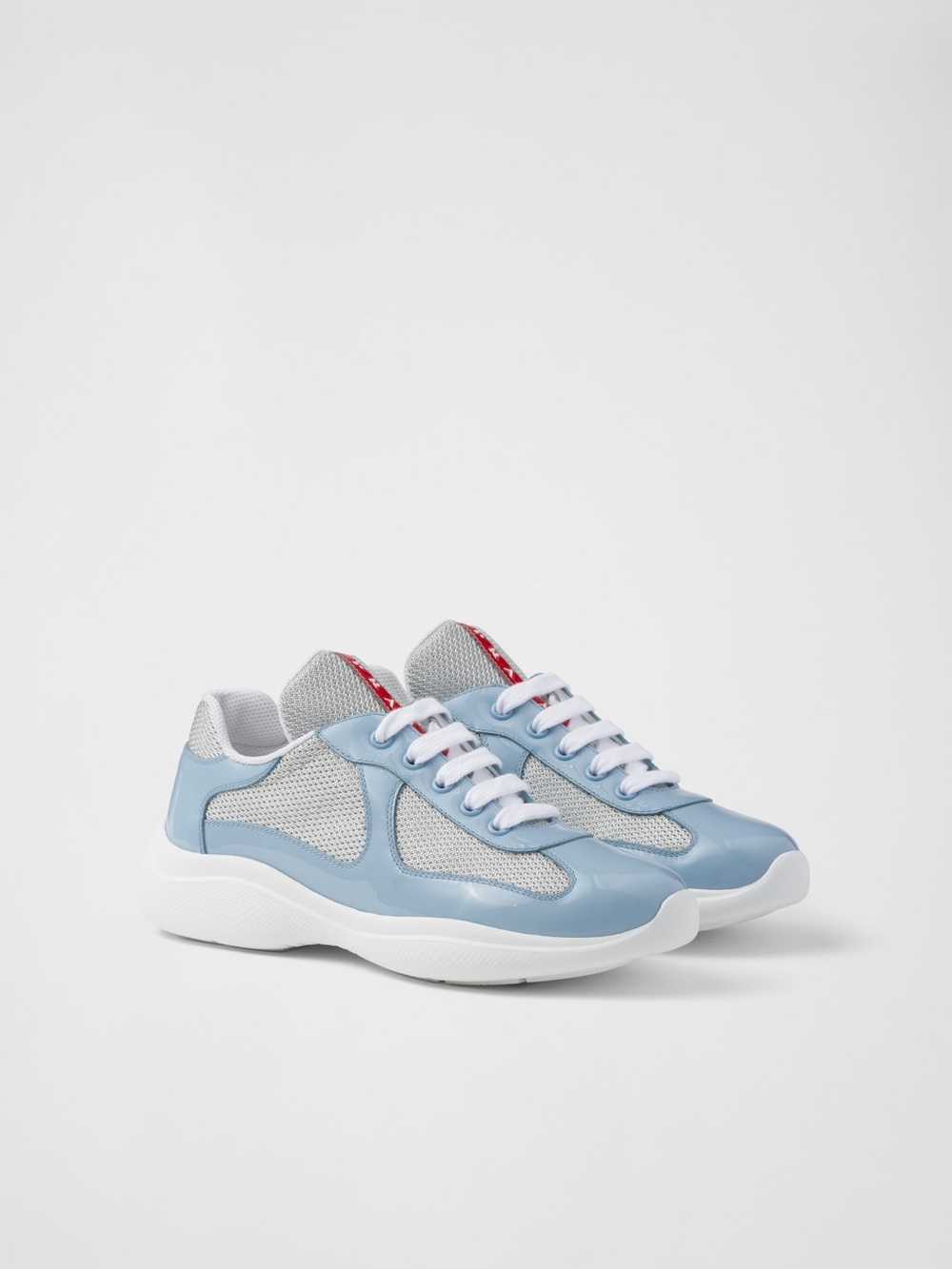 Prada America's Cup biker fabric sneakers light blue